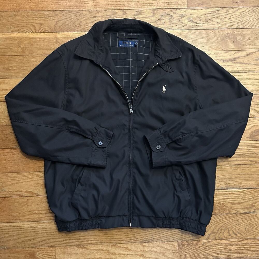 Polo Ralph Lauren Harrington Black Flannel Lined Jacket XL
